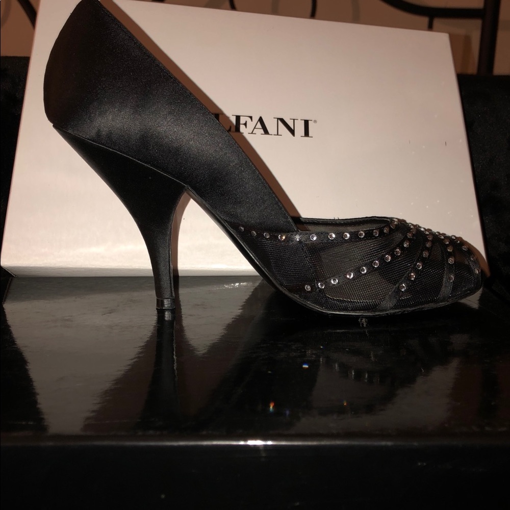 Alfani Satin and Rhinestone Peeptoe Heels - Picture 2 of 7